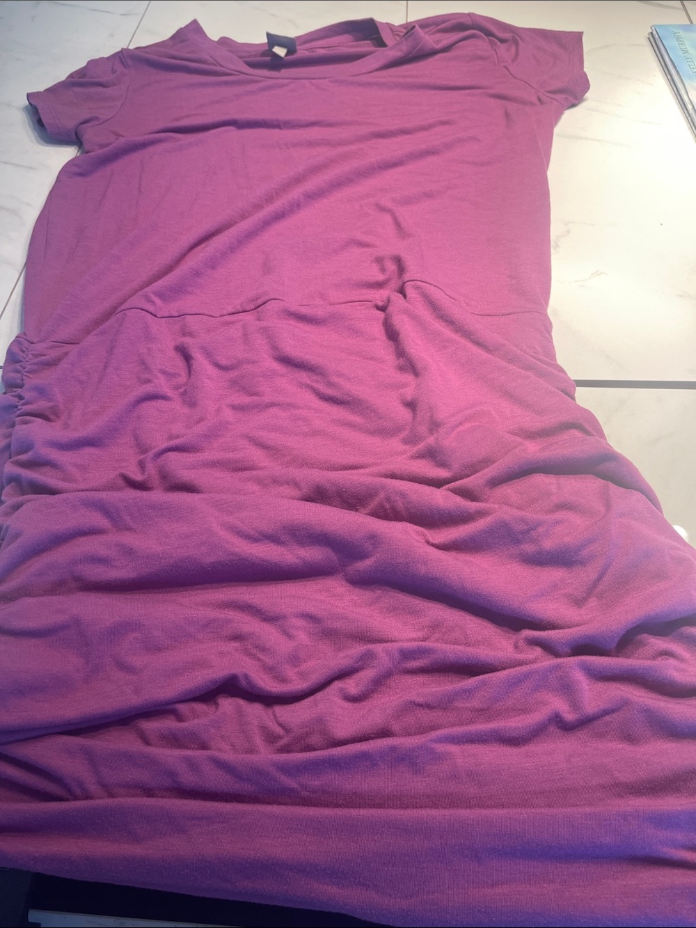 Bench Short-Sleeve Dress in Vibrant Magenta